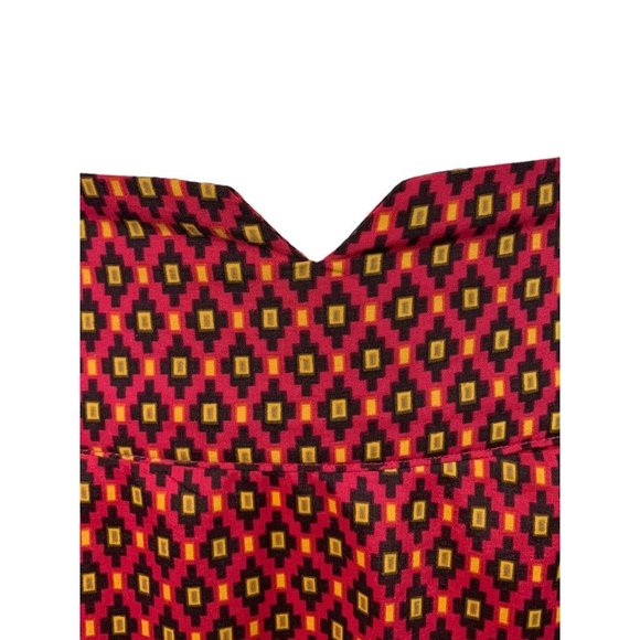 Large Tulle Red Diamond Pattern Mini Skirt Lined Back Zip 19" Length - Picture 4 of 7